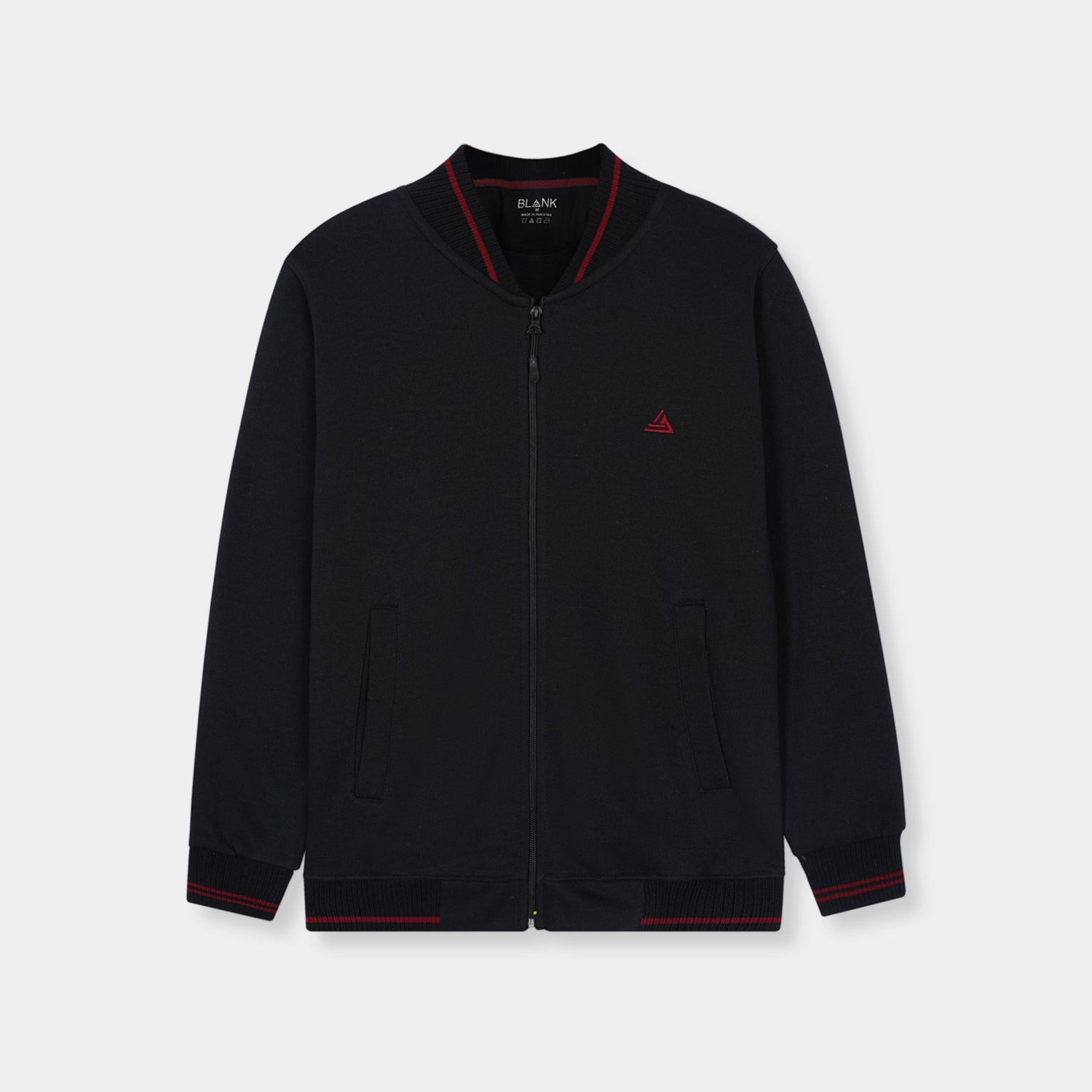 Black Fleece Jacket with Red Tipping