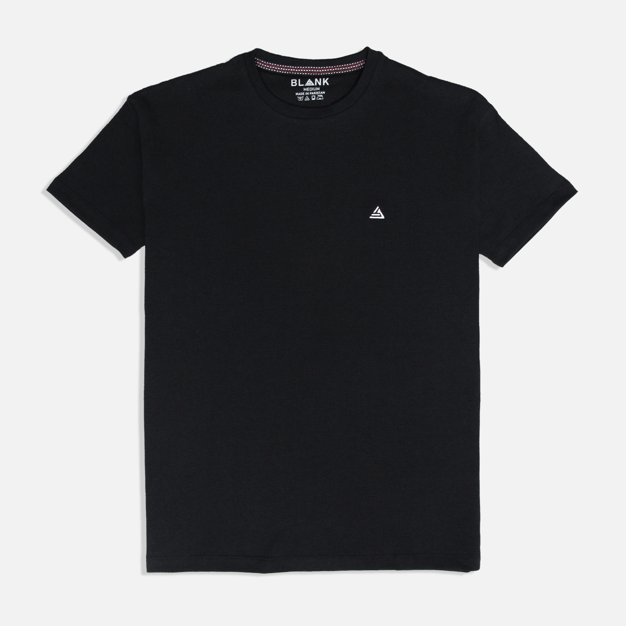 Black Popcorn Textured T Shirt
