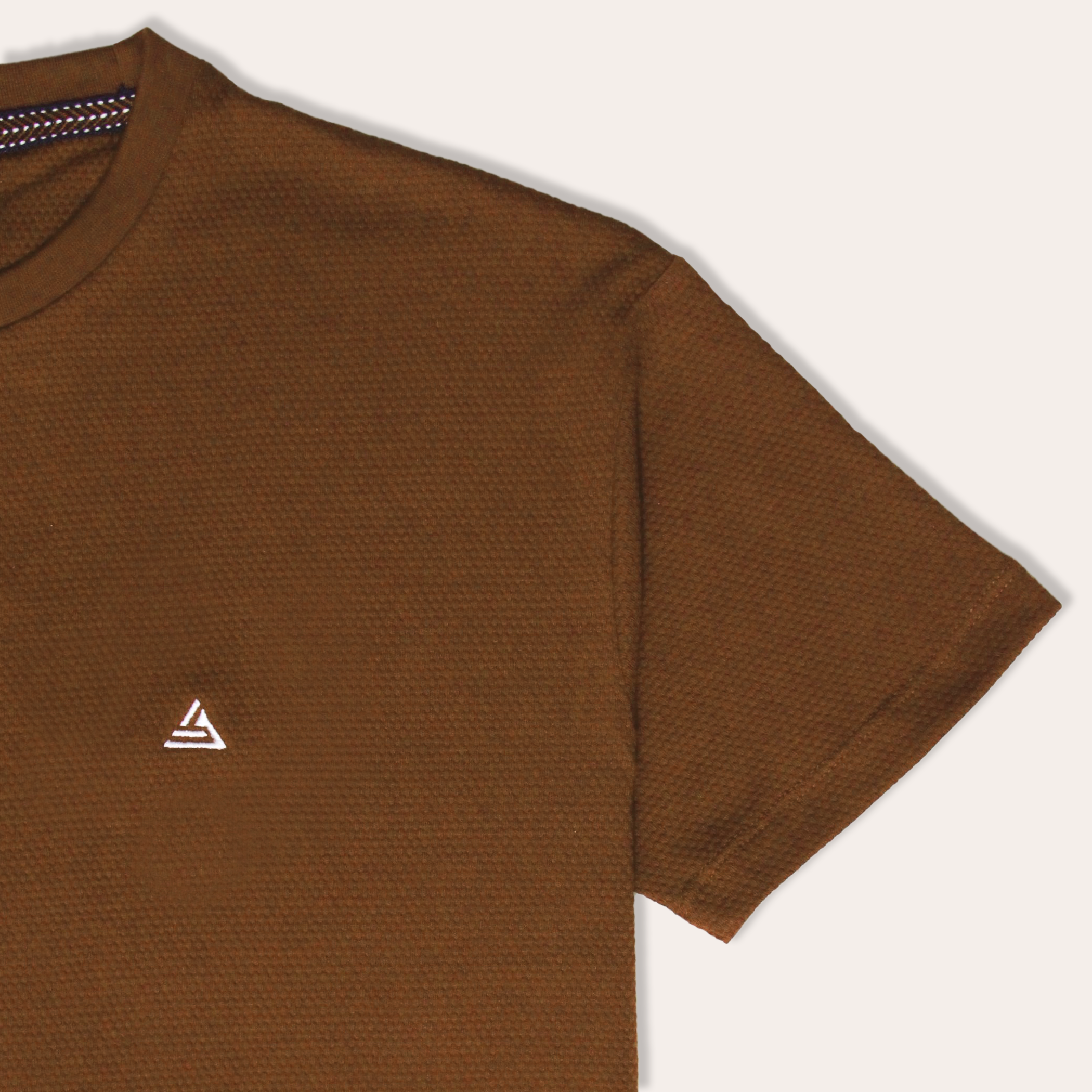 Camel Popcorn Textured T-Shirt