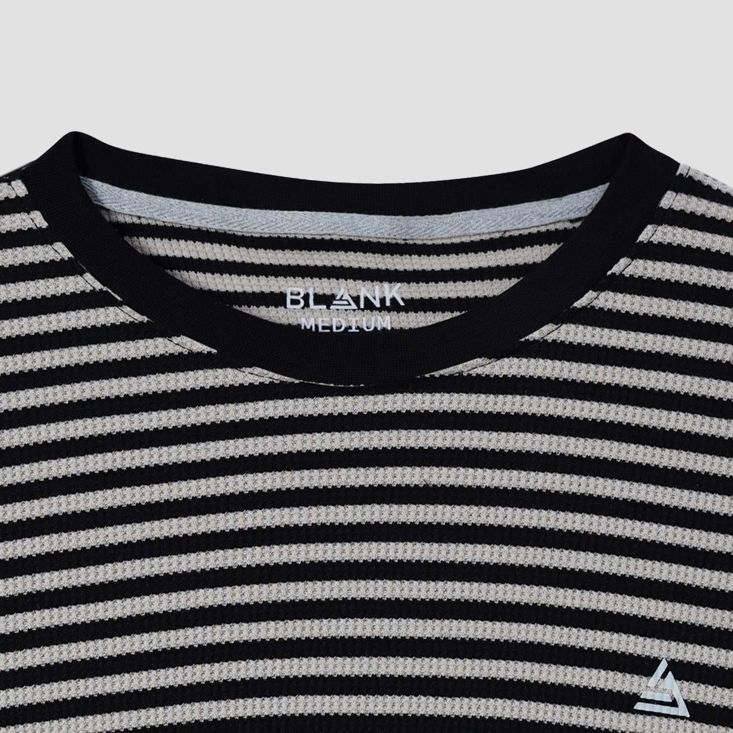 Skin Striped Textured Crew Neck