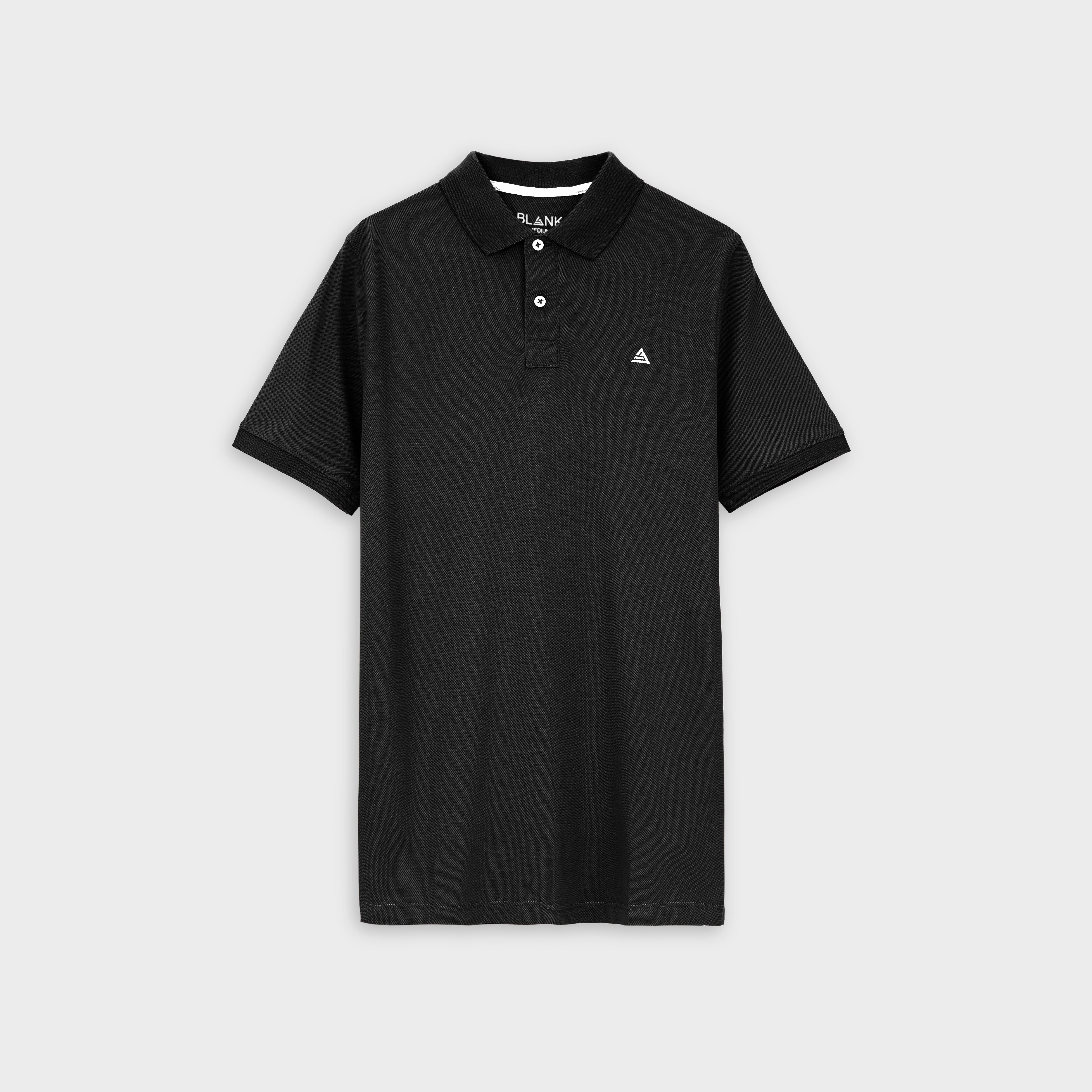 Black Locaste Pique Polo Shirt