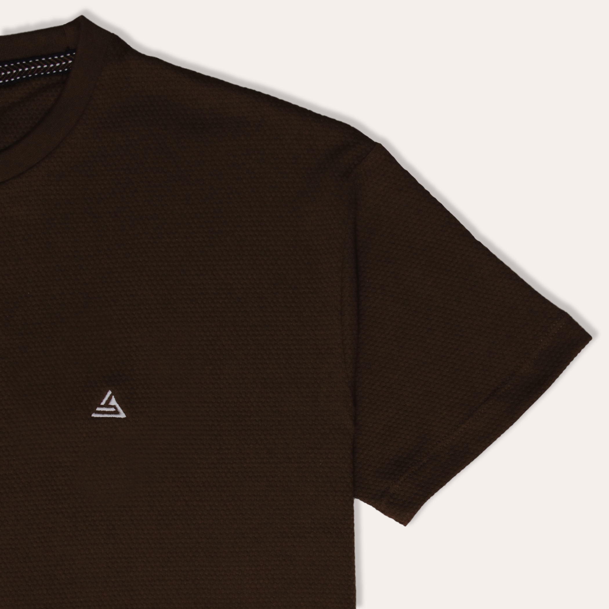 Chocolate Brown Popcorn Textured T Shirt