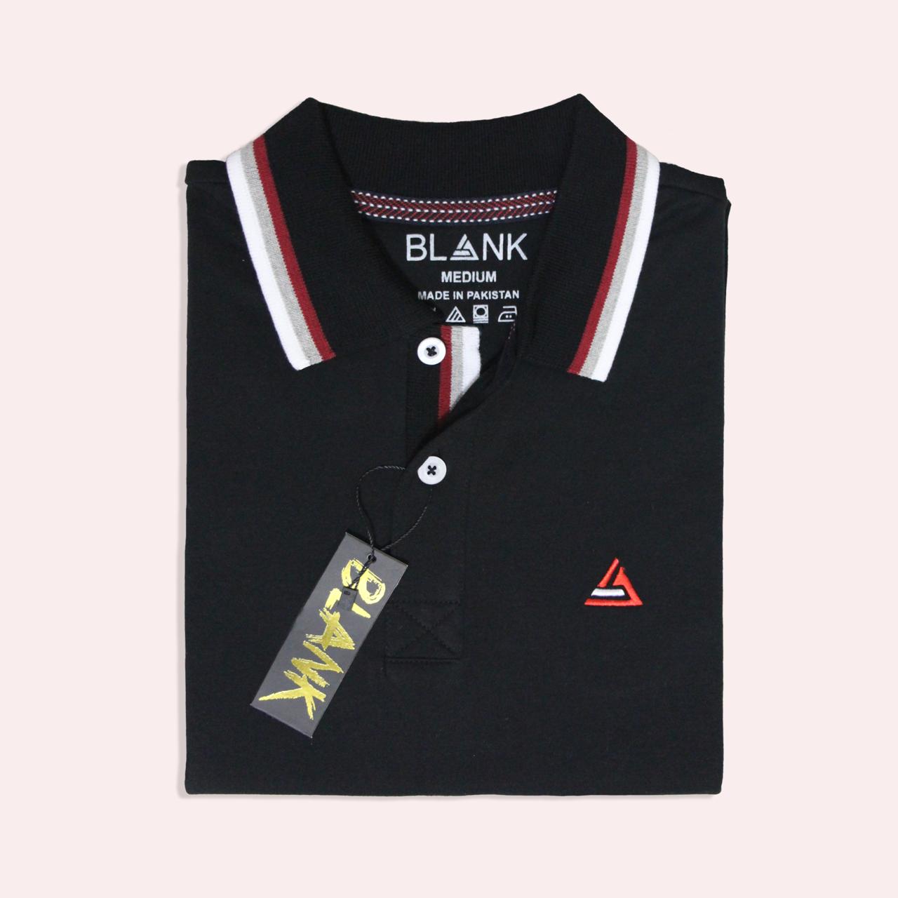 Black Interlock Signature Polo Shirt
