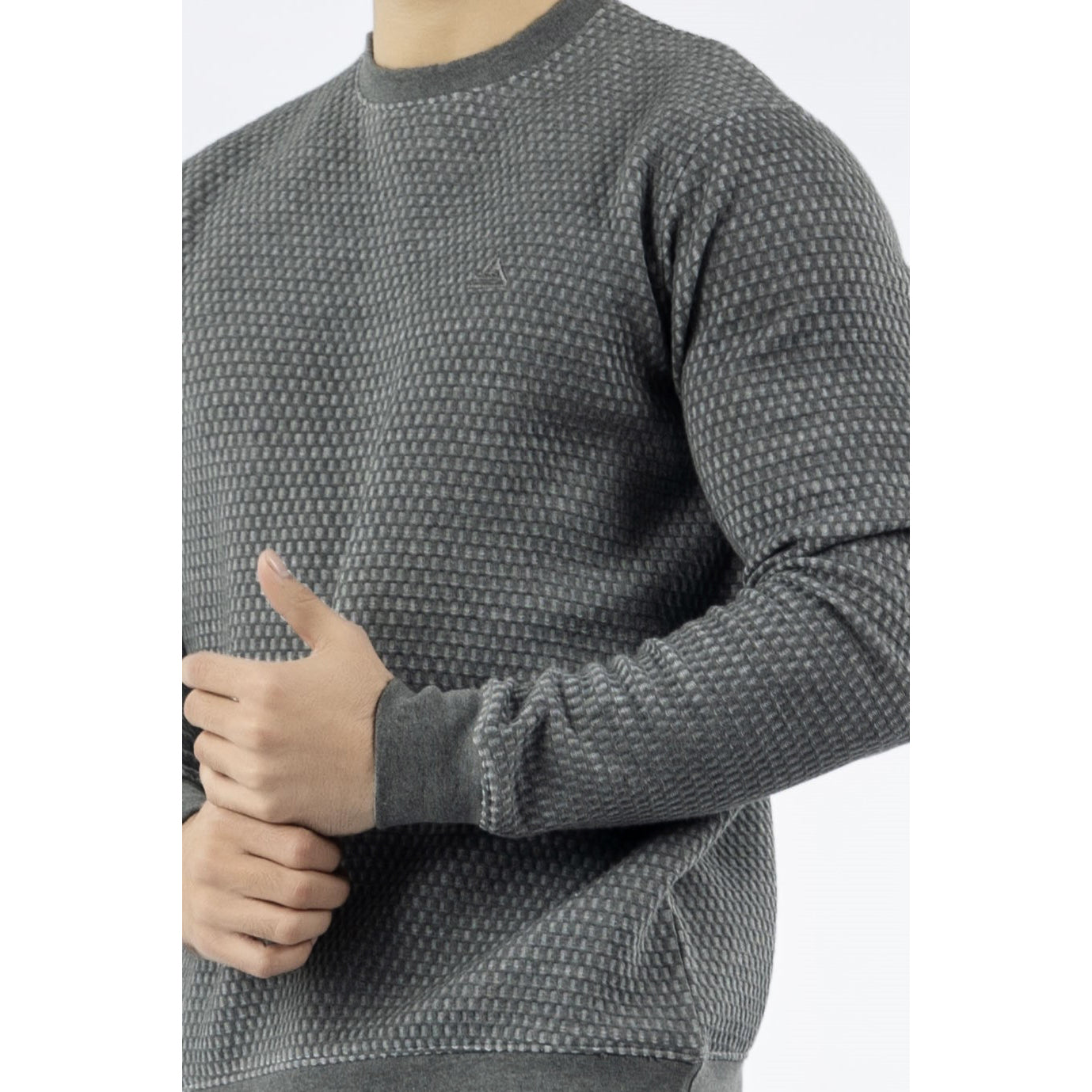 Charcoal Honeycomb Quilted Sweatshirt