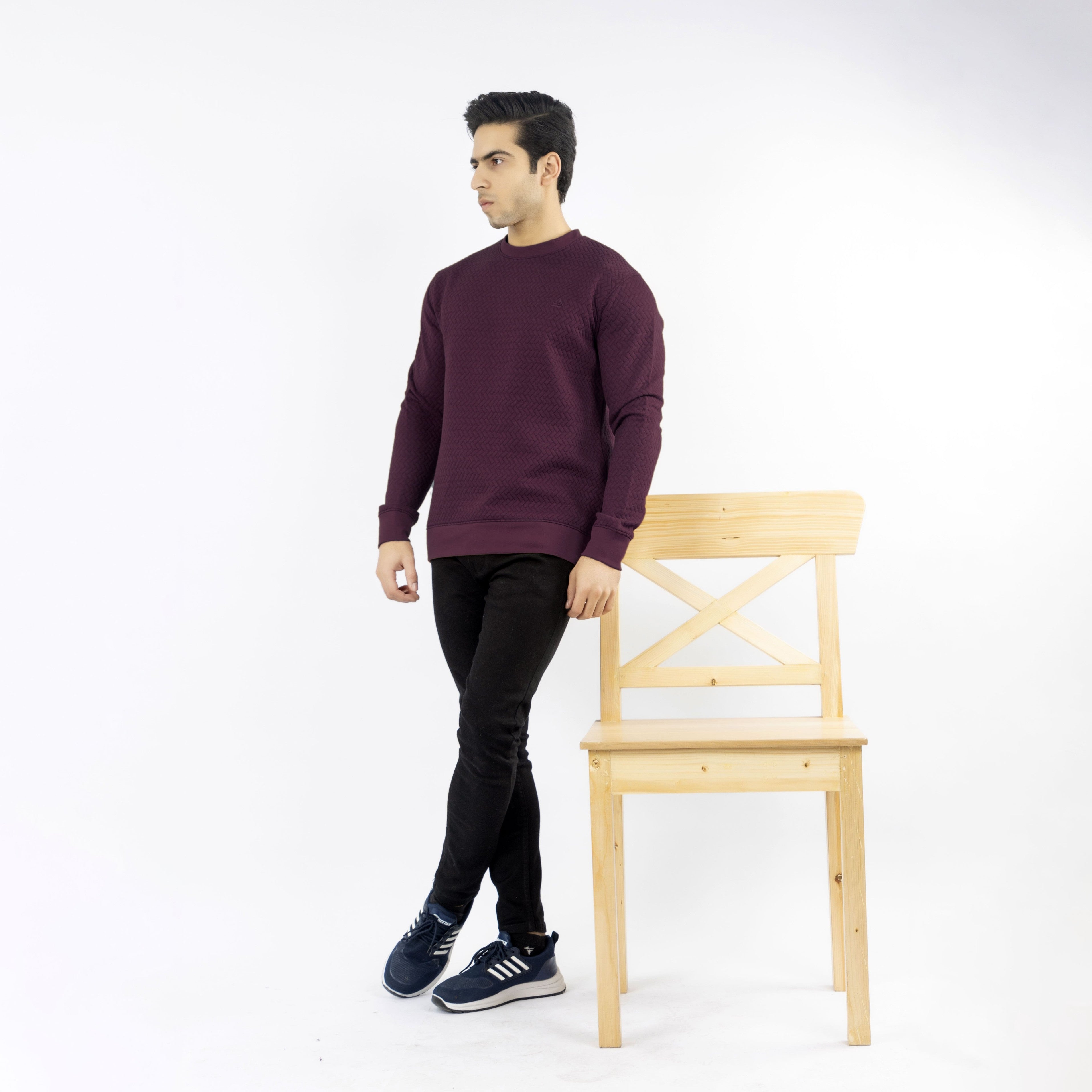 Plum Quilted Sweatshirt