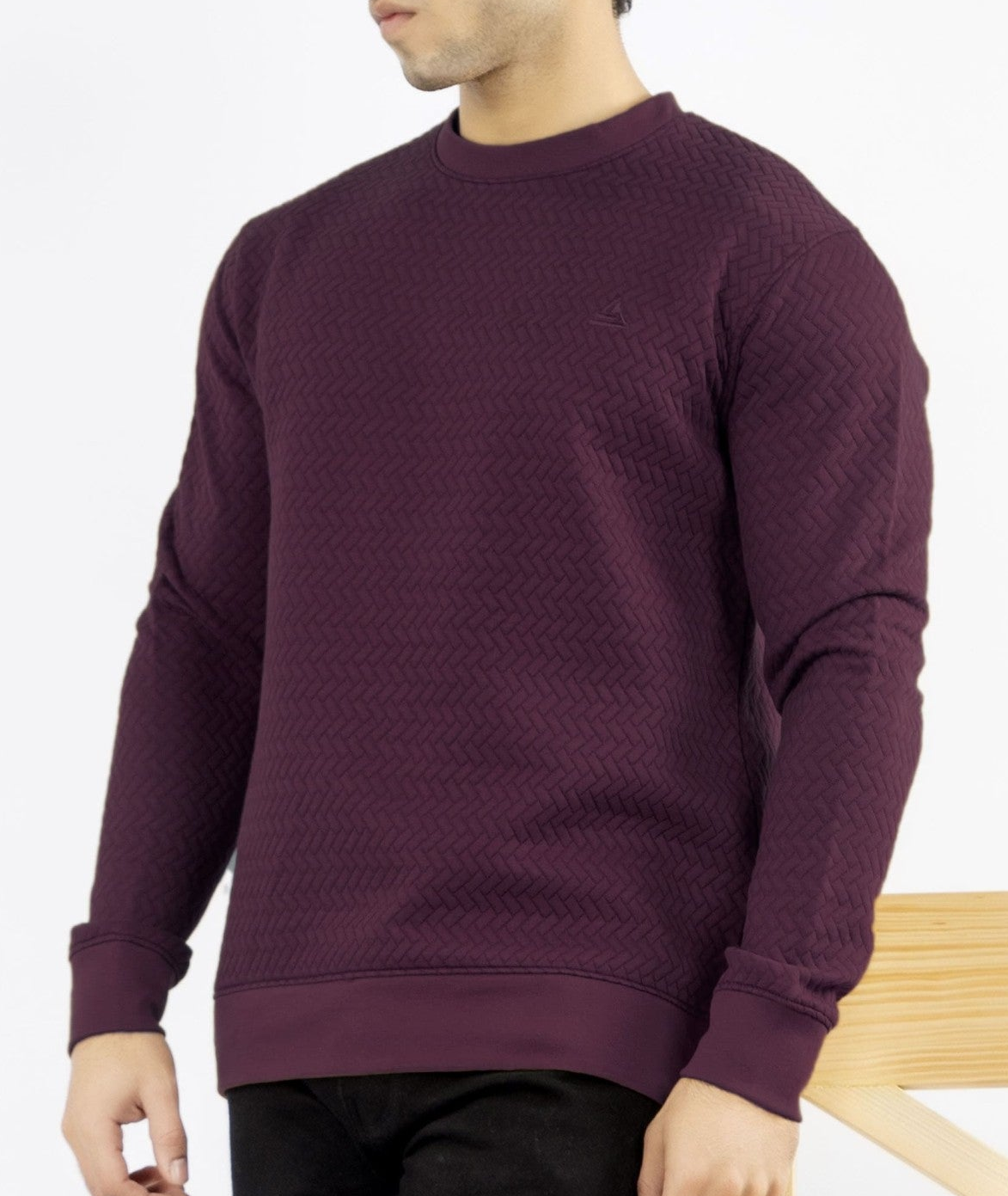 Plum Quilted Sweatshirt