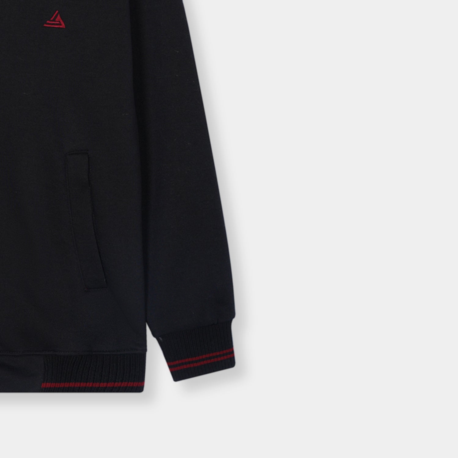 Black Fleece Jacket with Red Tipping