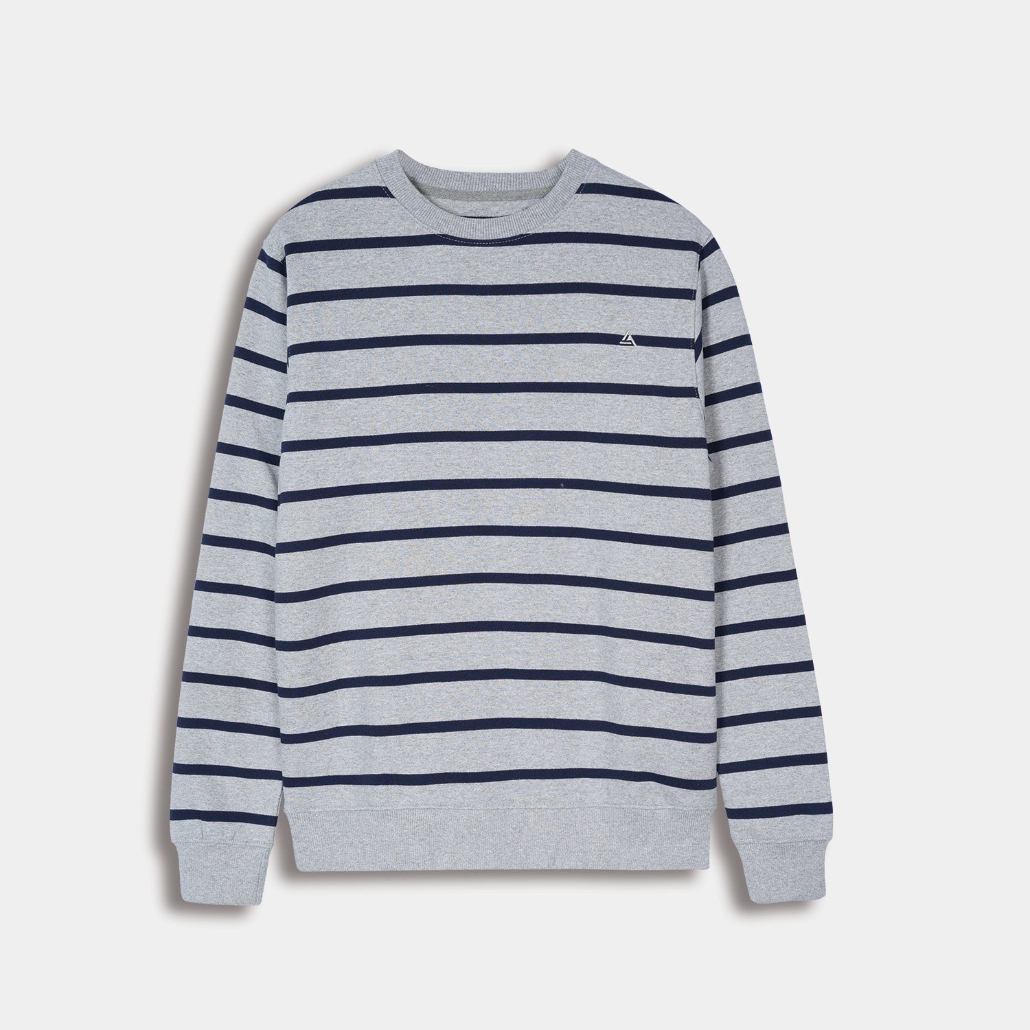 Grey Striped Fleece Sweatshirt