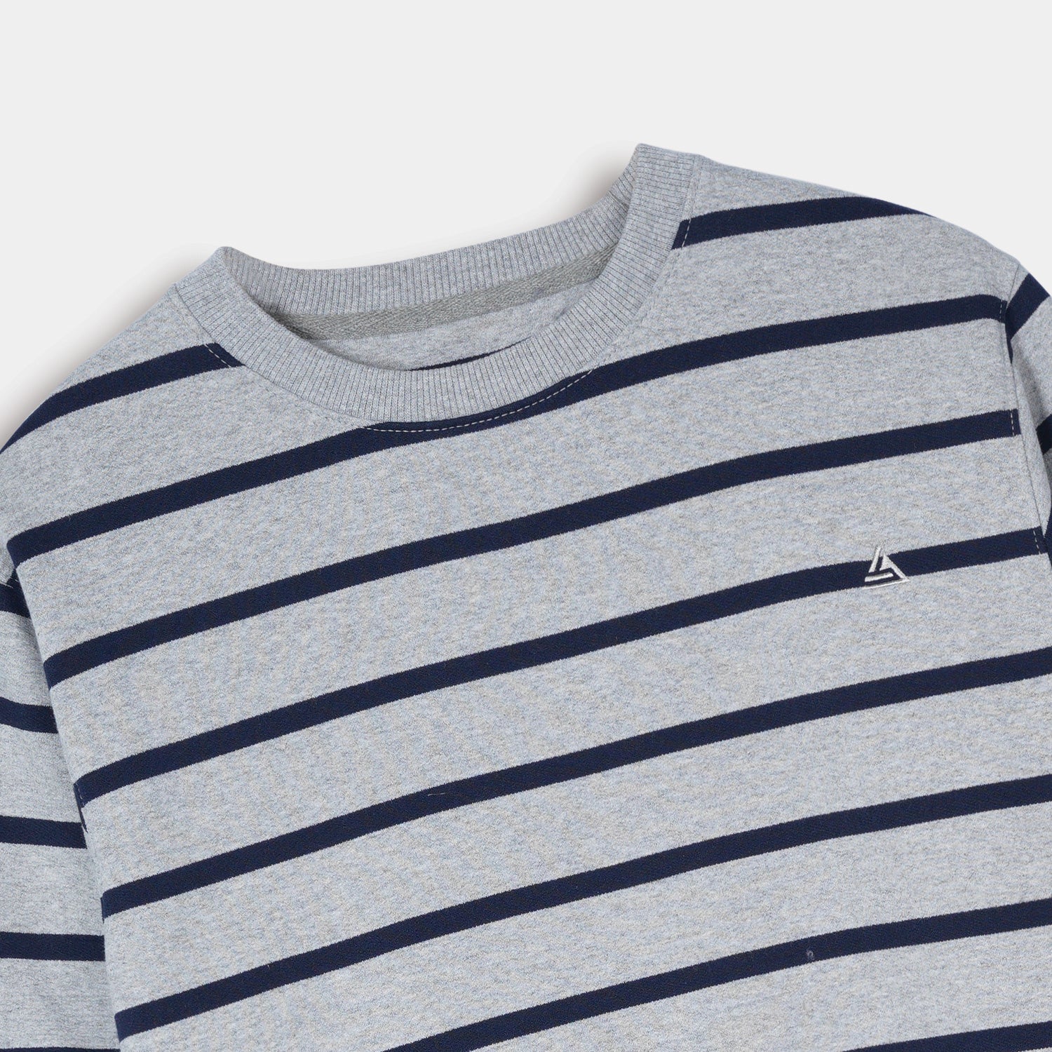 Grey Striped Fleece Sweatshirt