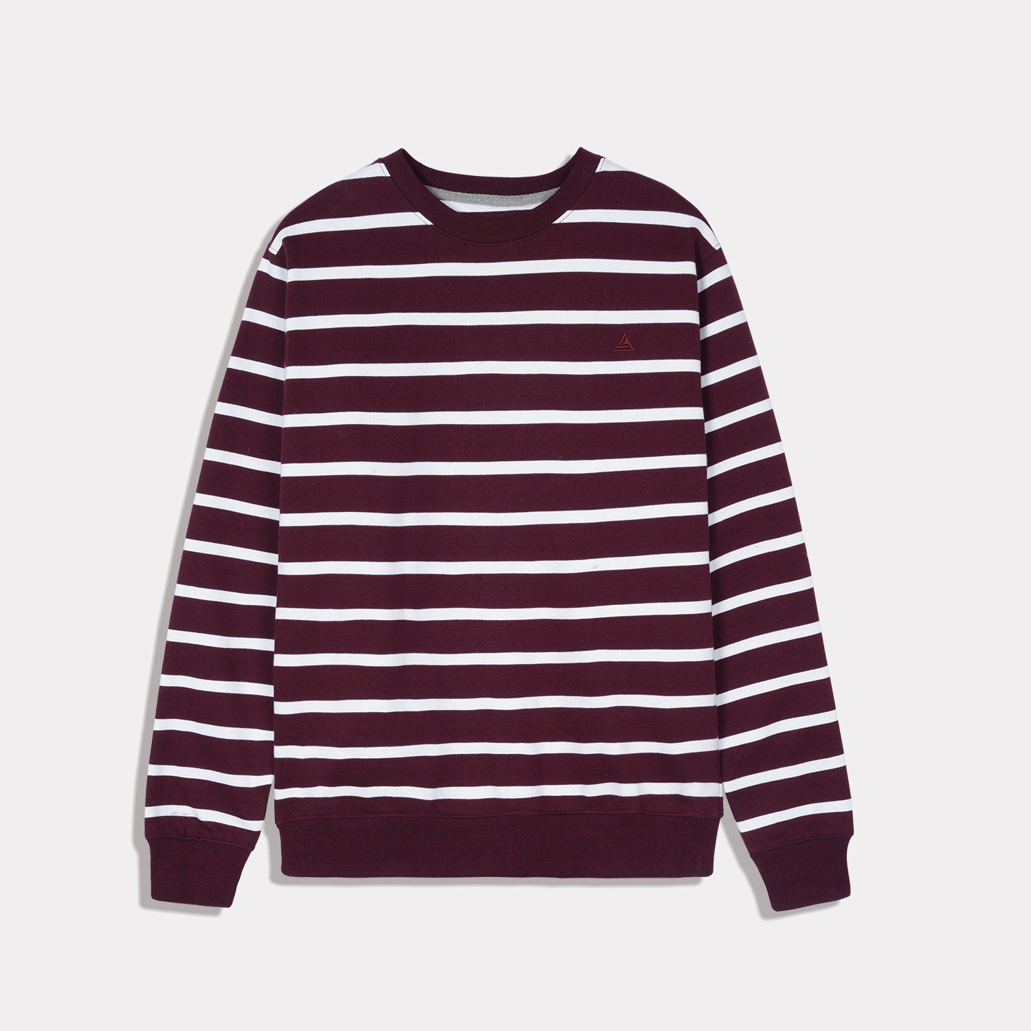 Maroon Striped Fleece Sweatshirt