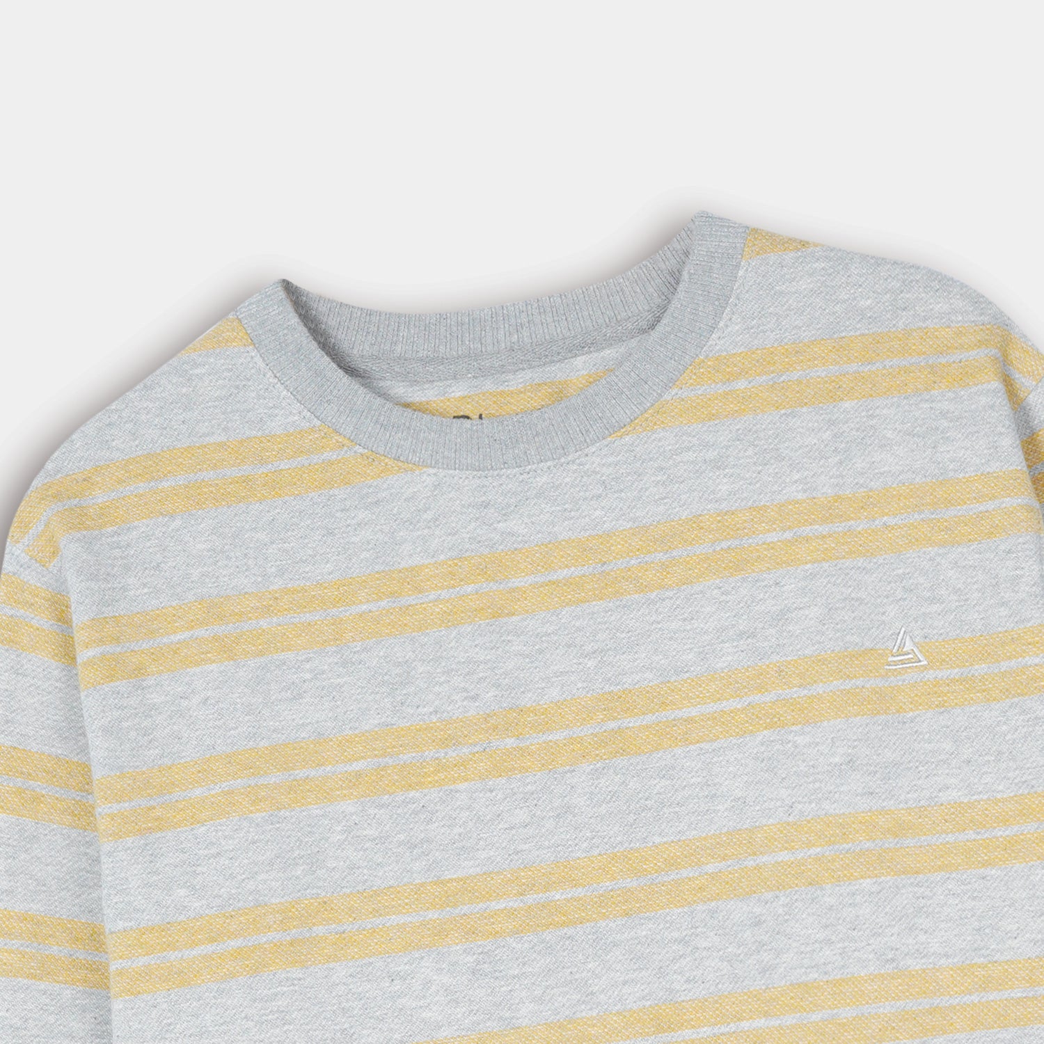 Yellow Striped Fleece Sweatshirt