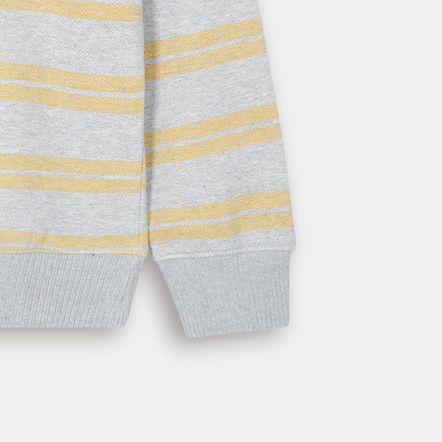 Yellow Striped Fleece Sweatshirt