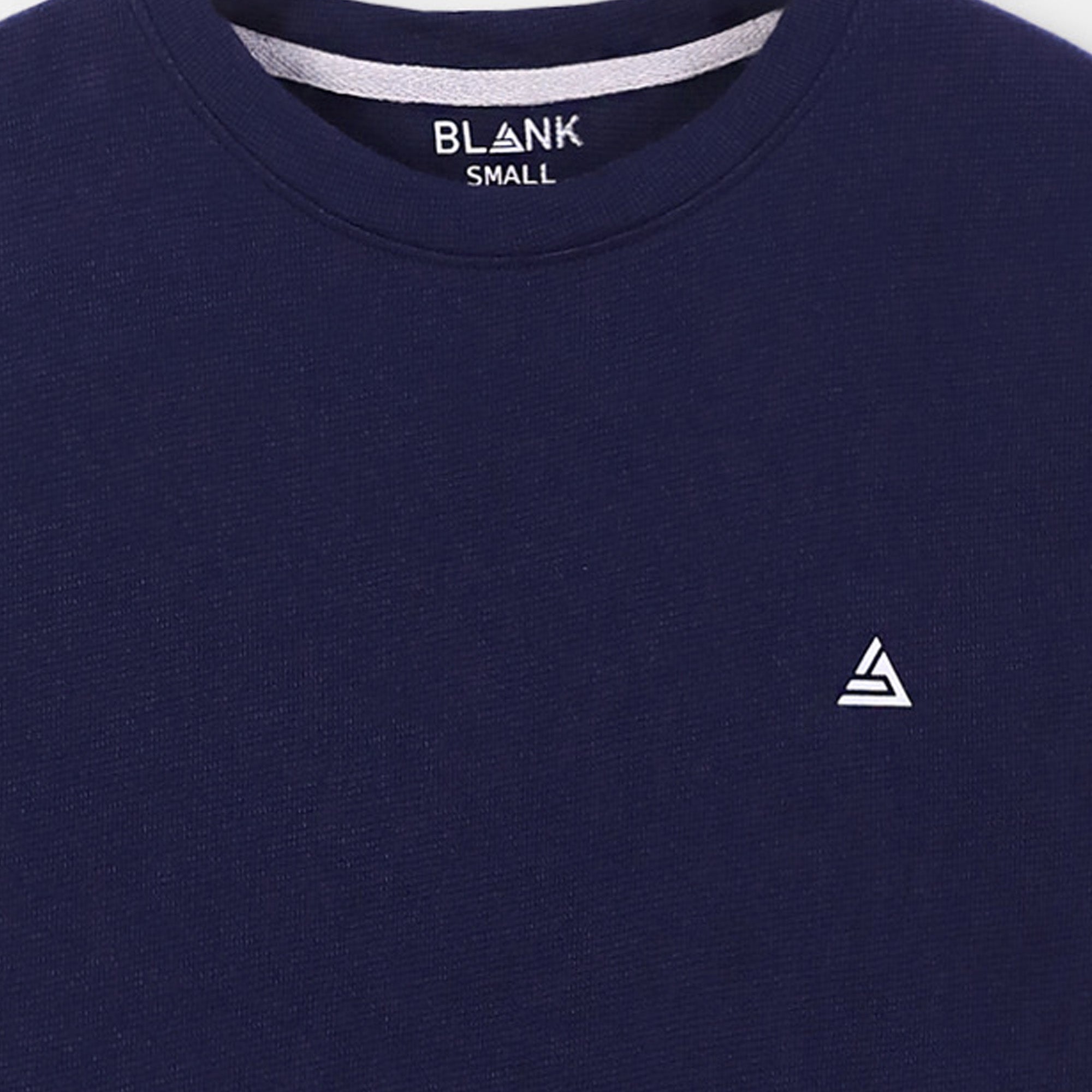 Navy blue textured t-shirt