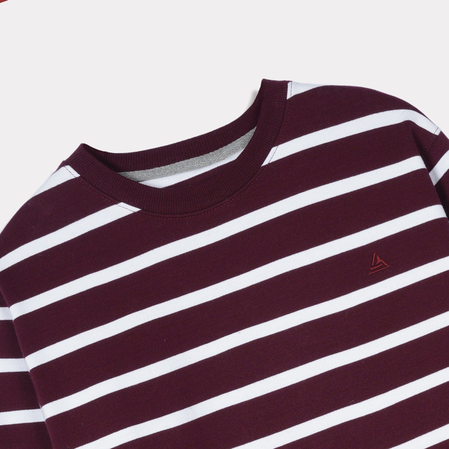 Maroon Striped Fleece Sweatshirt