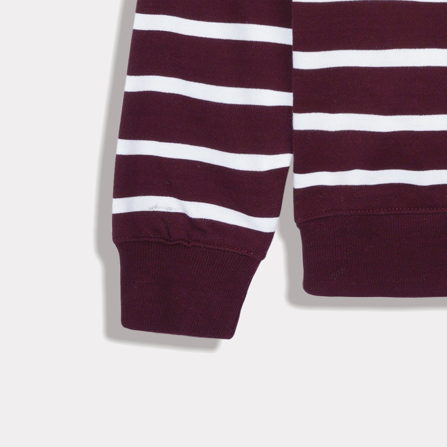 Maroon Striped Fleece Sweatshirt