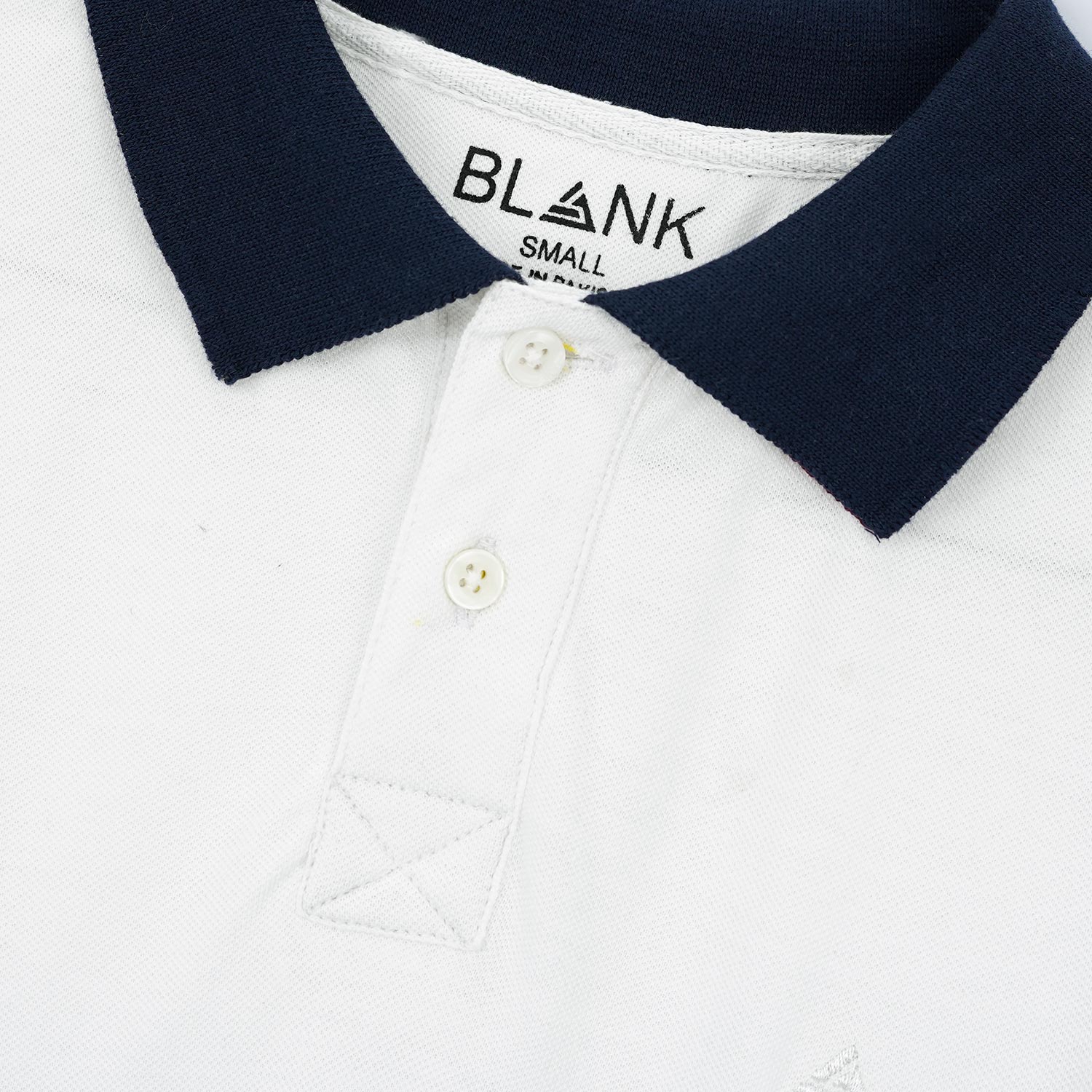 White Contrast Polo