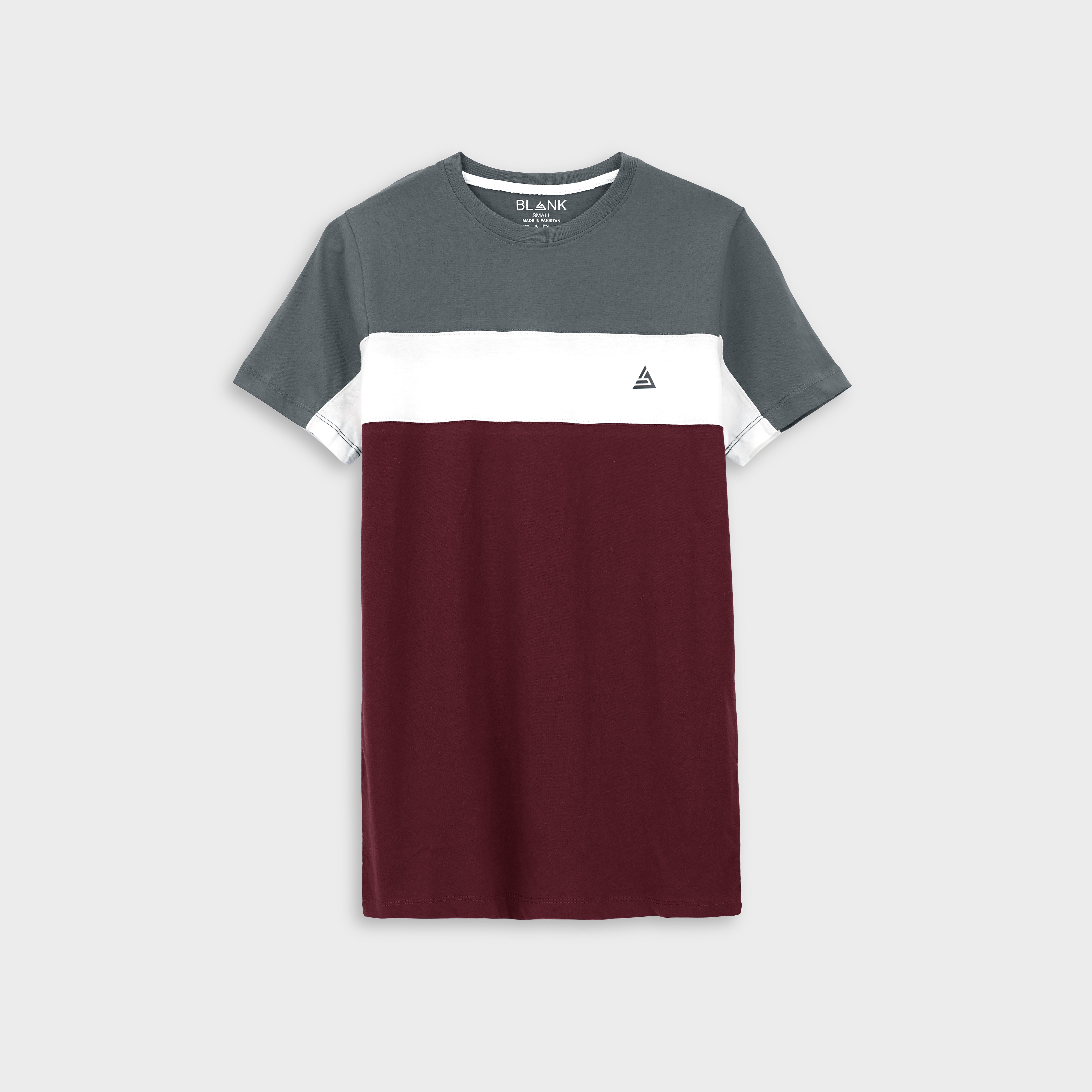 Colorblock Grey & Burgundy T-shirt – blankpk