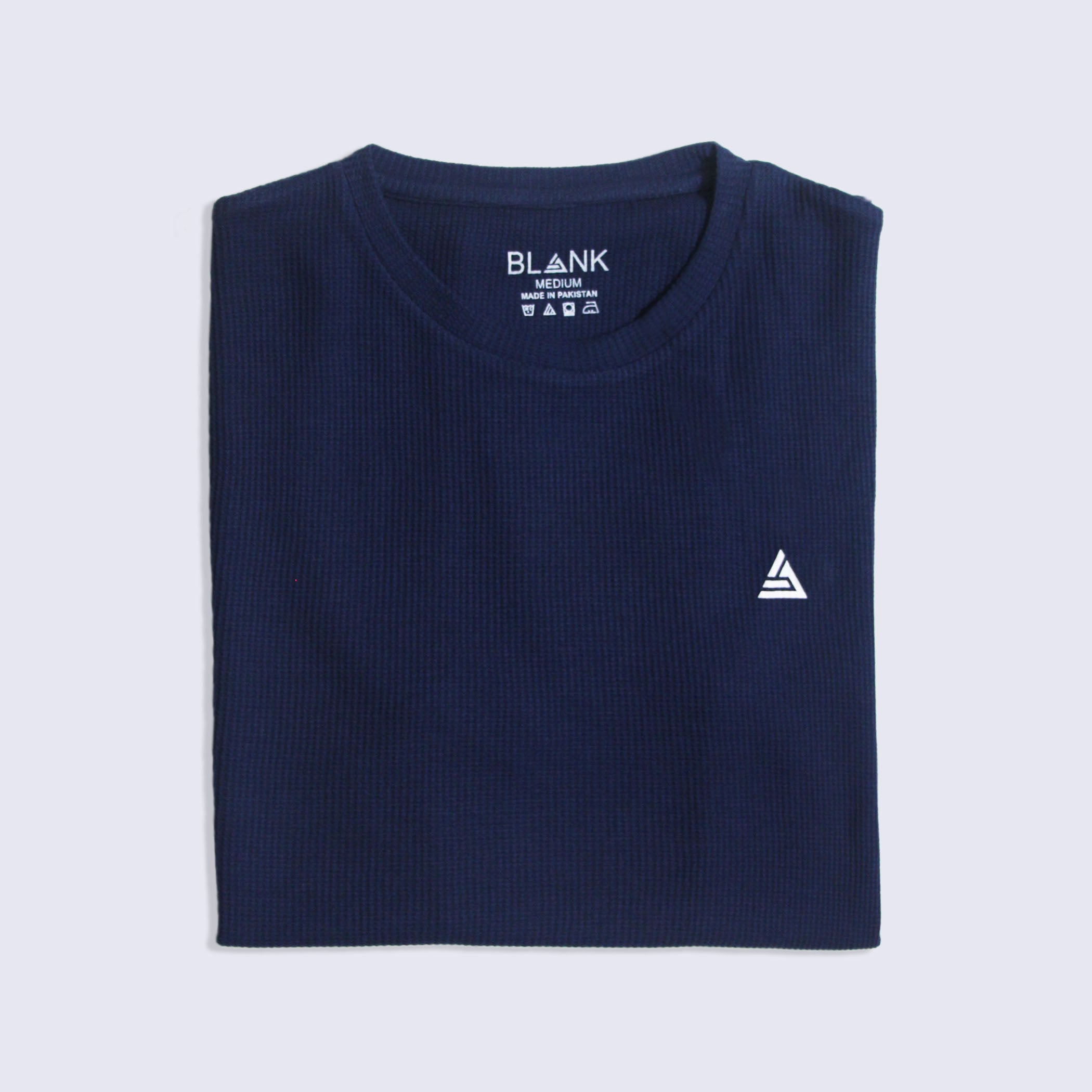 Navy Textured Crew Neck