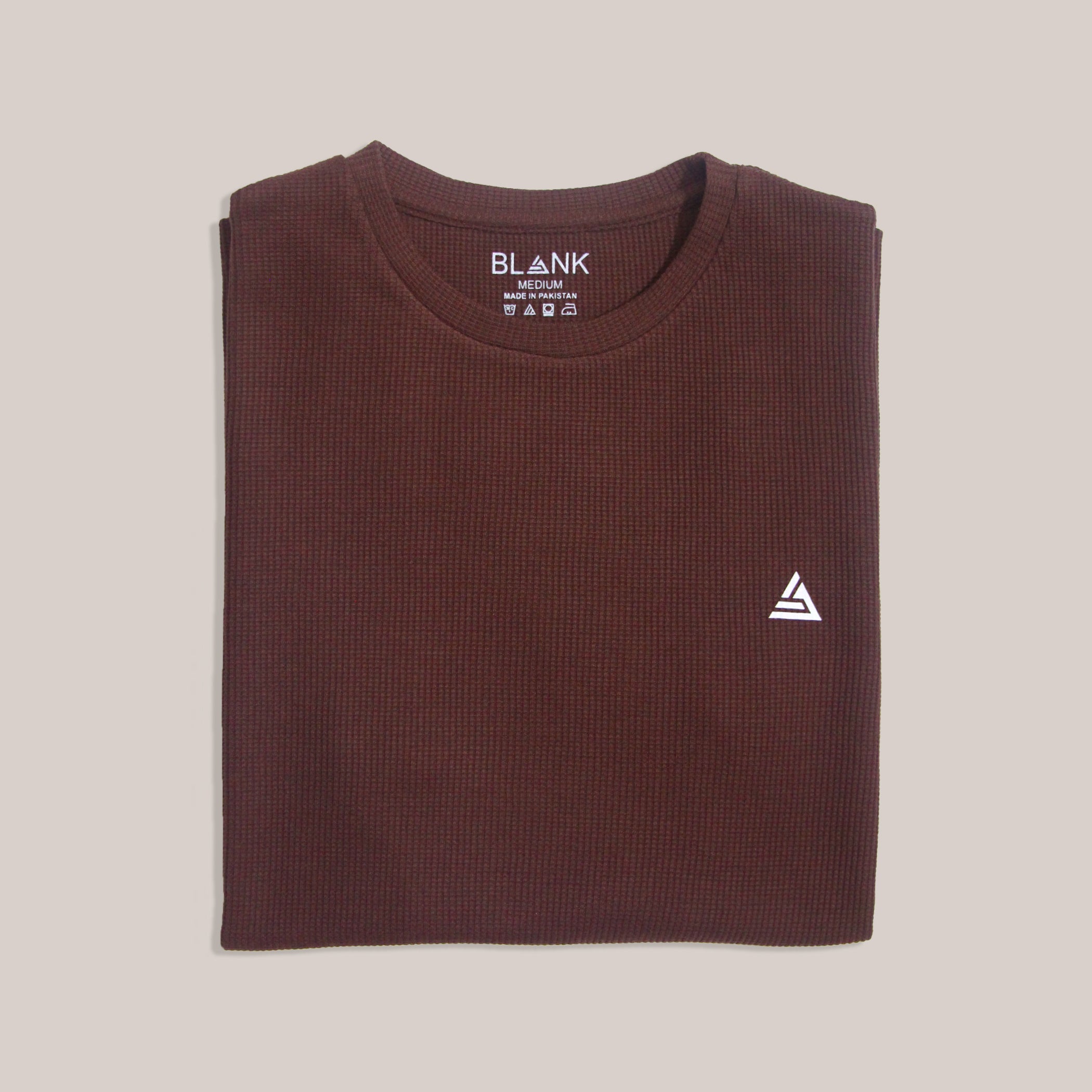 Brown Textured Crew Neck