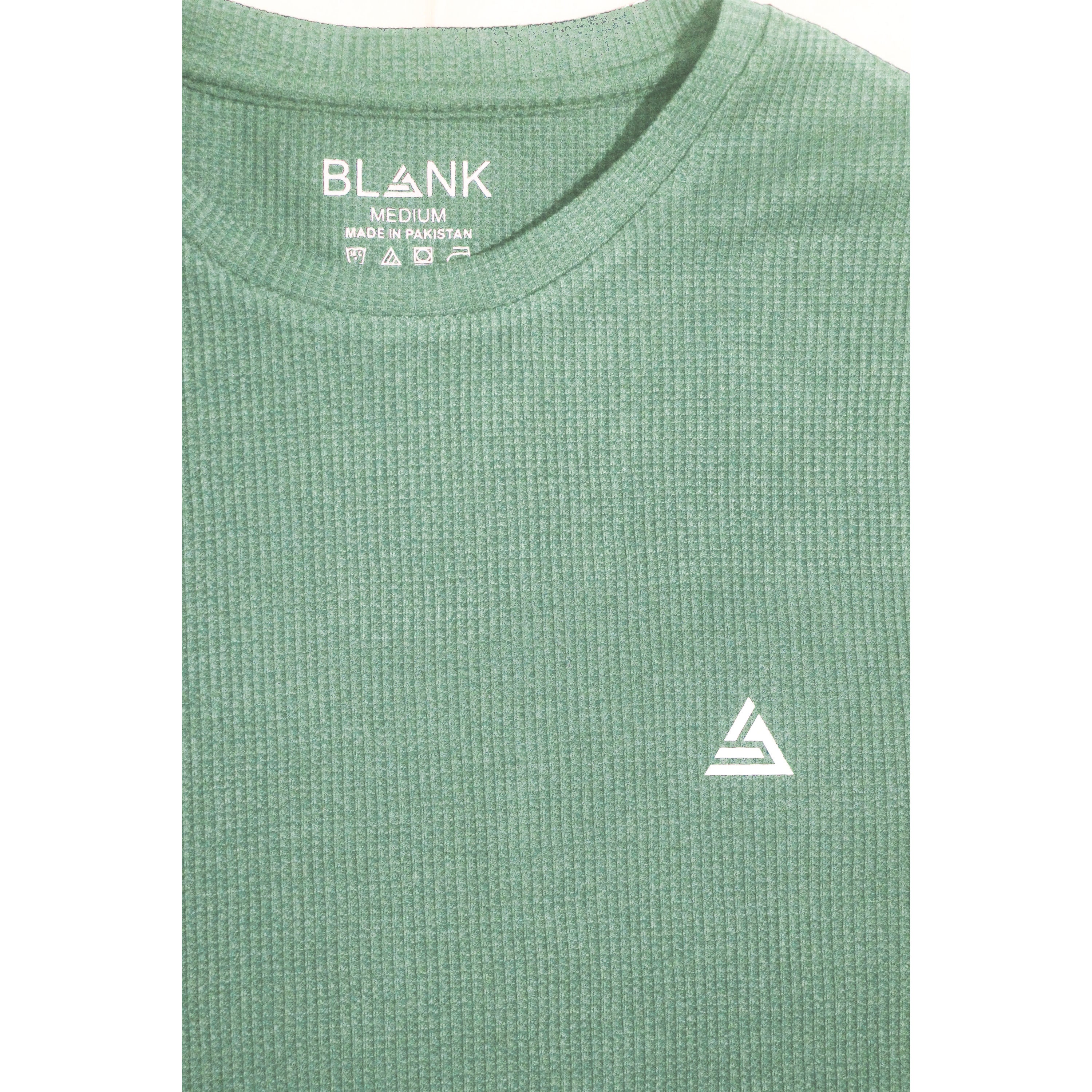 Pistachio Green Textured Crew Neck