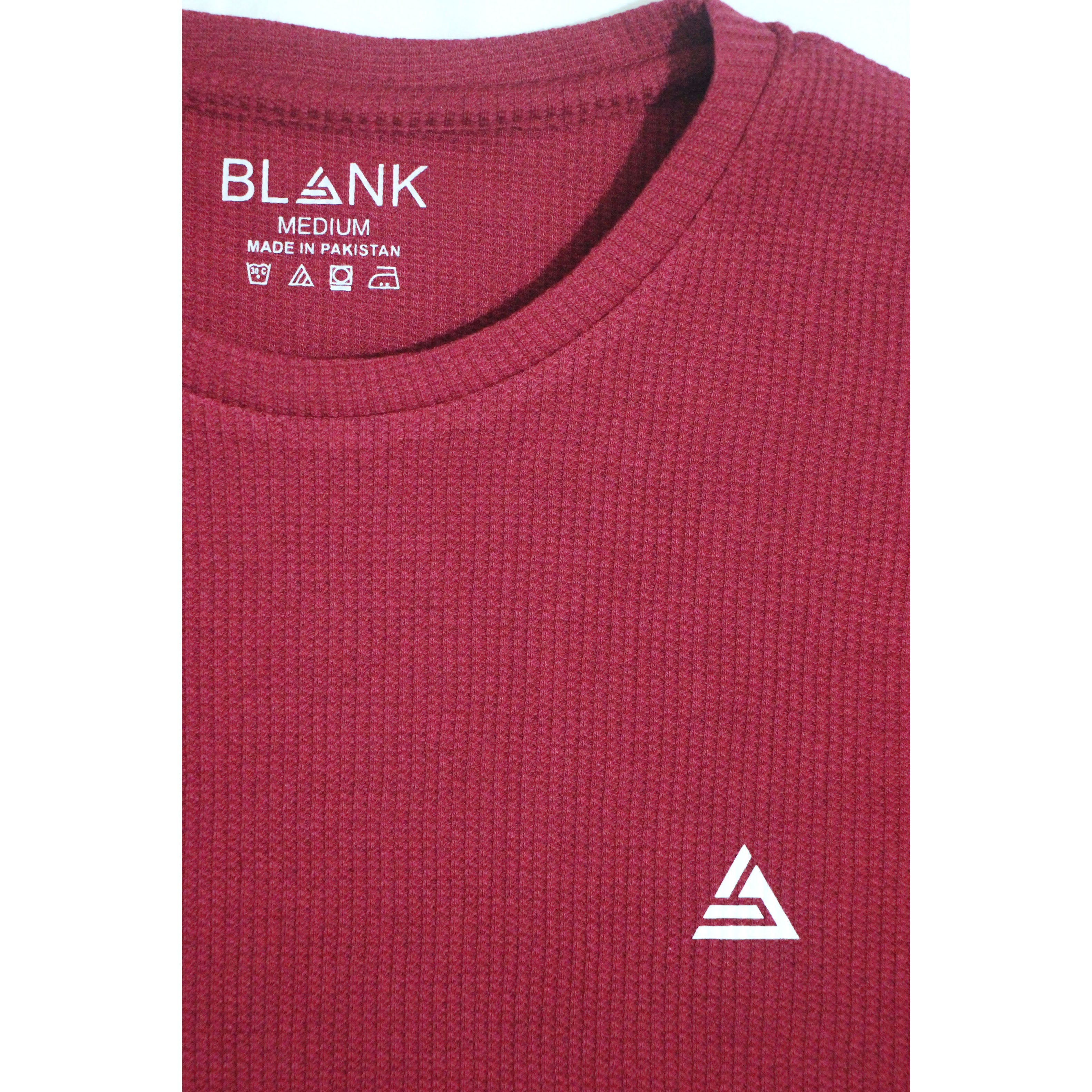 Burgundy Textured Crew Neck