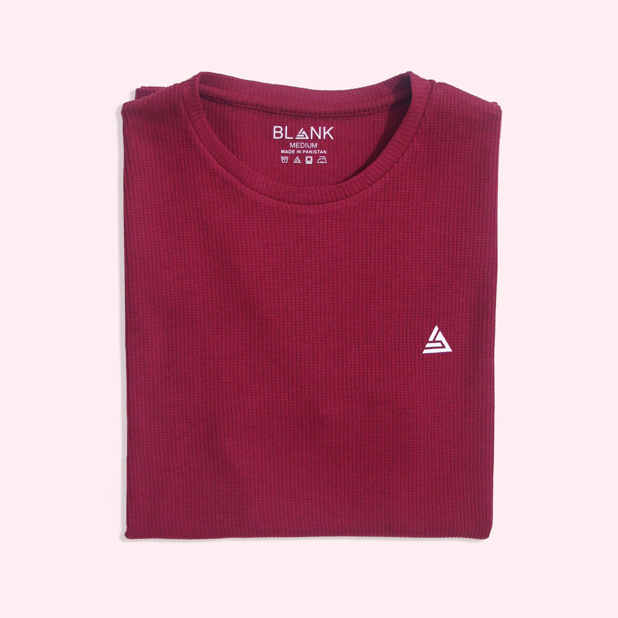 Burgundy Textured Crew Neck