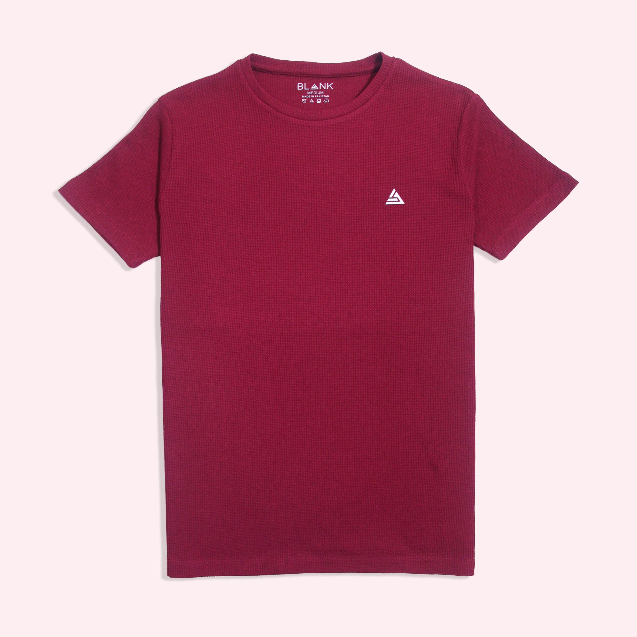 Burgundy Textured Crew Neck