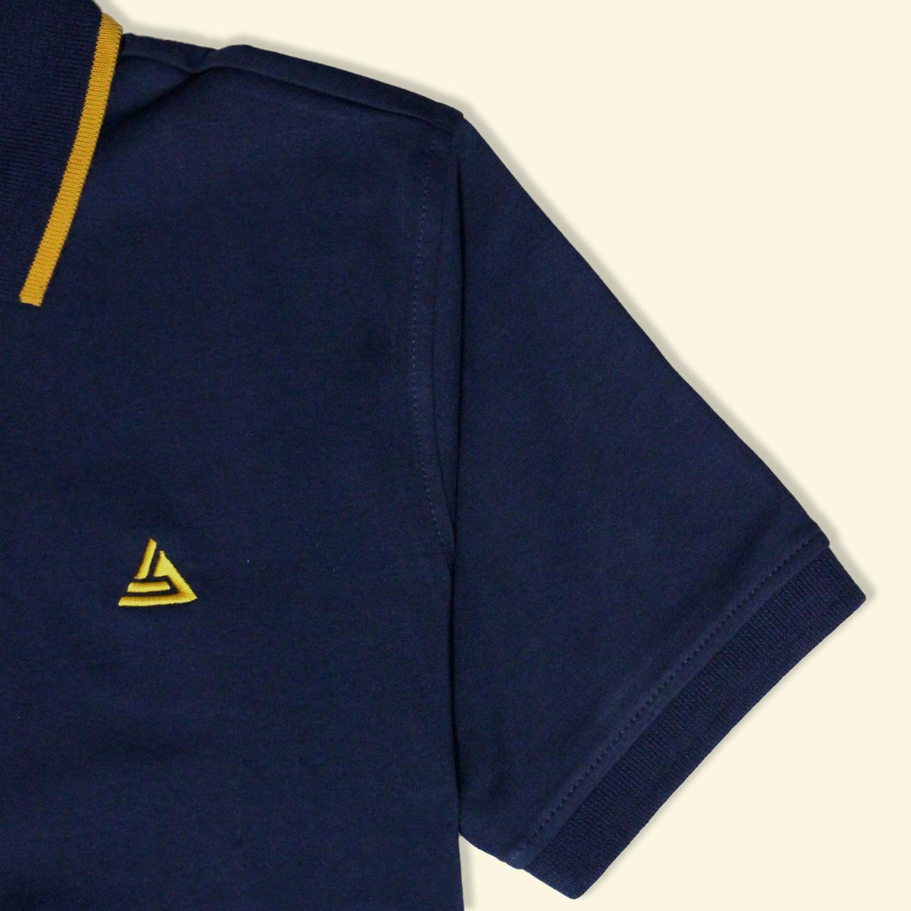 Navy Signature With Yellow Tipping Polo Shirt