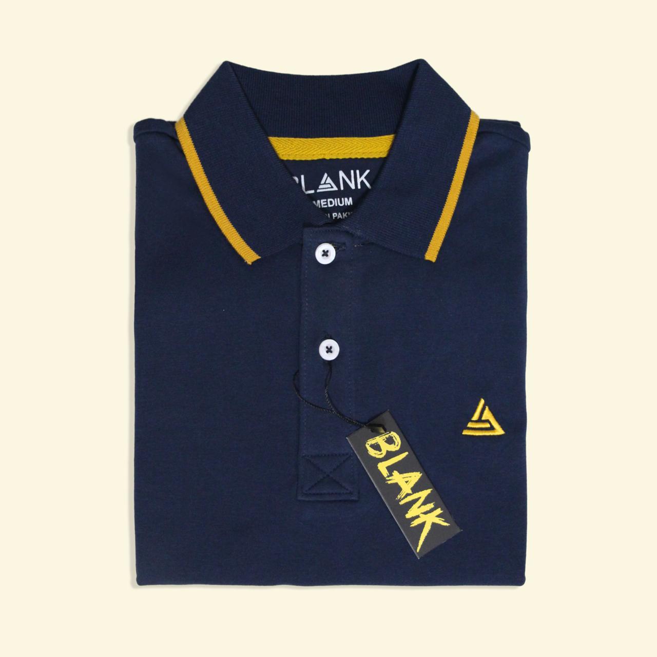 Navy Signature With Yellow Tipping Polo Shirt