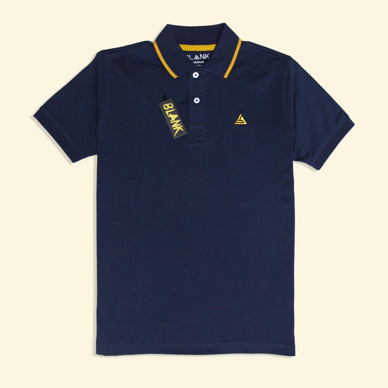 Navy Signature With Yellow Tipping Polo Shirt