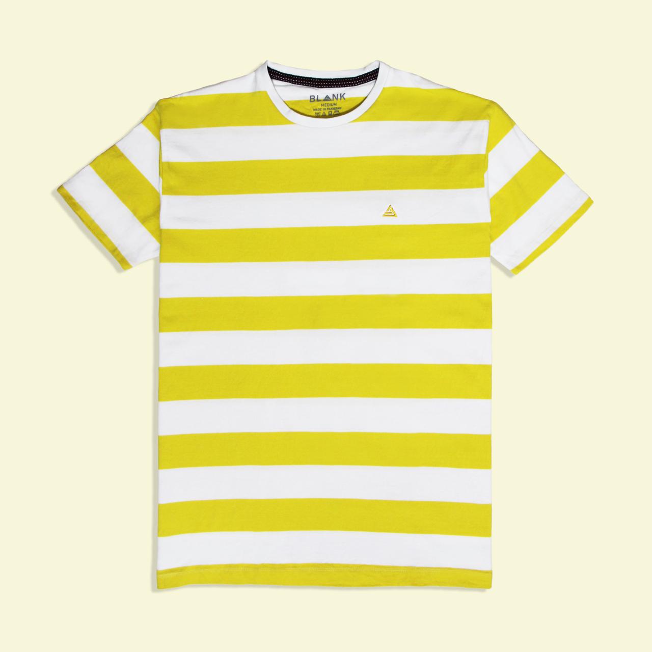 Yellow White Striped T Shirts