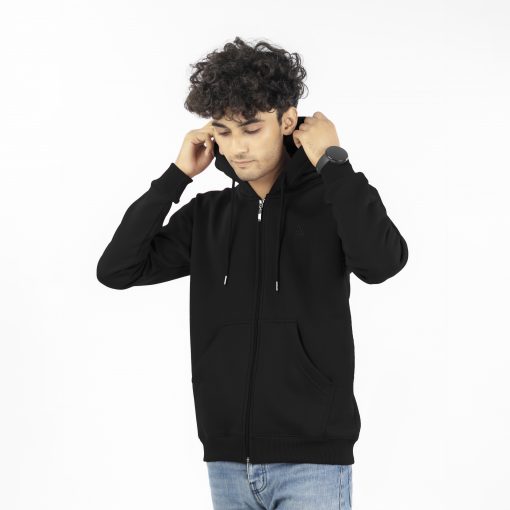 Jet Black Zipper Hoodie