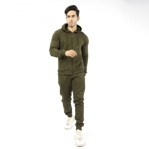 Olive Green Zipper Hoodie