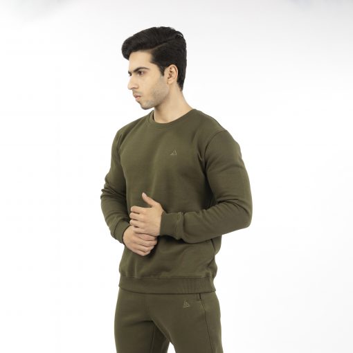 Olive Green Fleece Sweatshirt