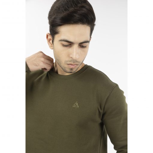 Olive Green Fleece Sweatshirt