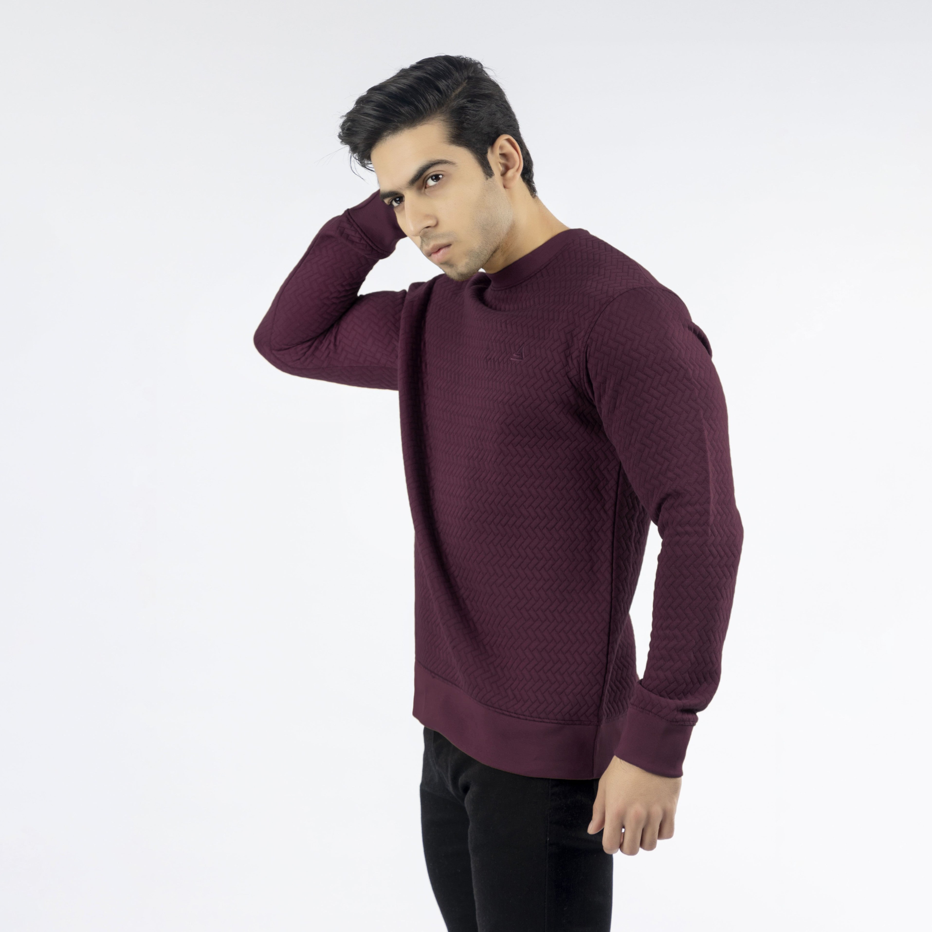 Plum Quilted Sweatshirt