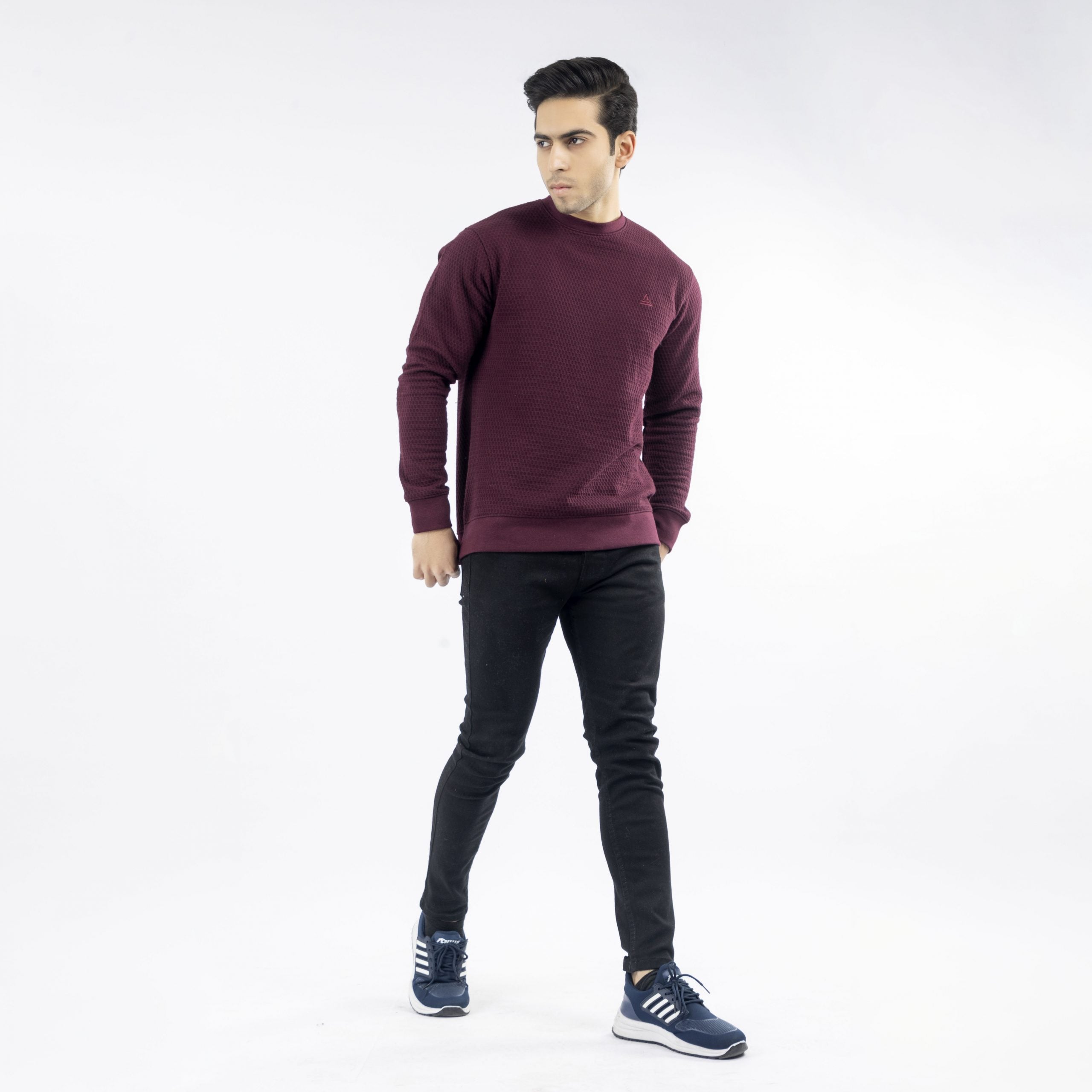 Plum Honeycomb Quilted Sweatshirt