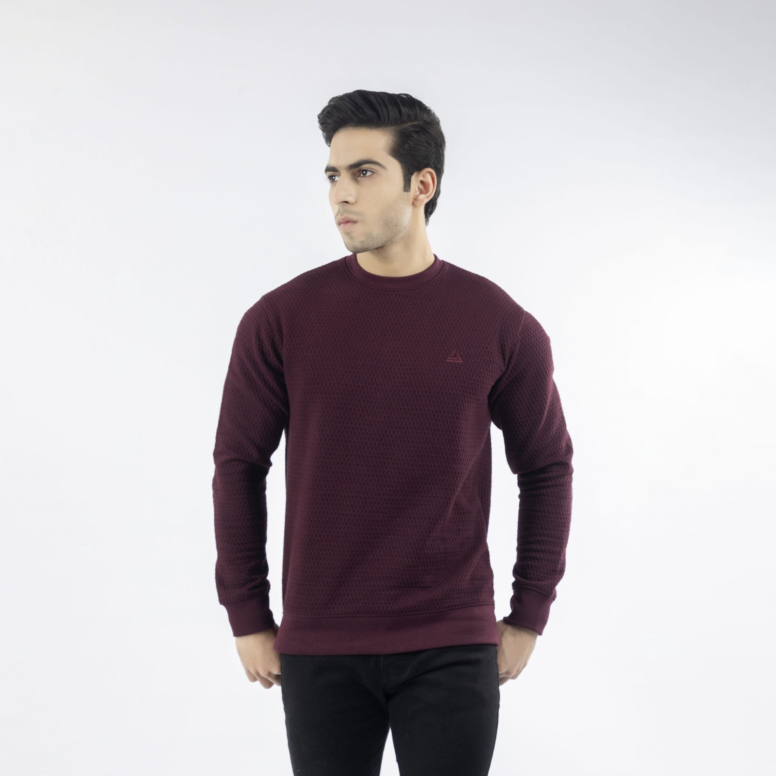 Plum Honeycomb Quilted Sweatshirt