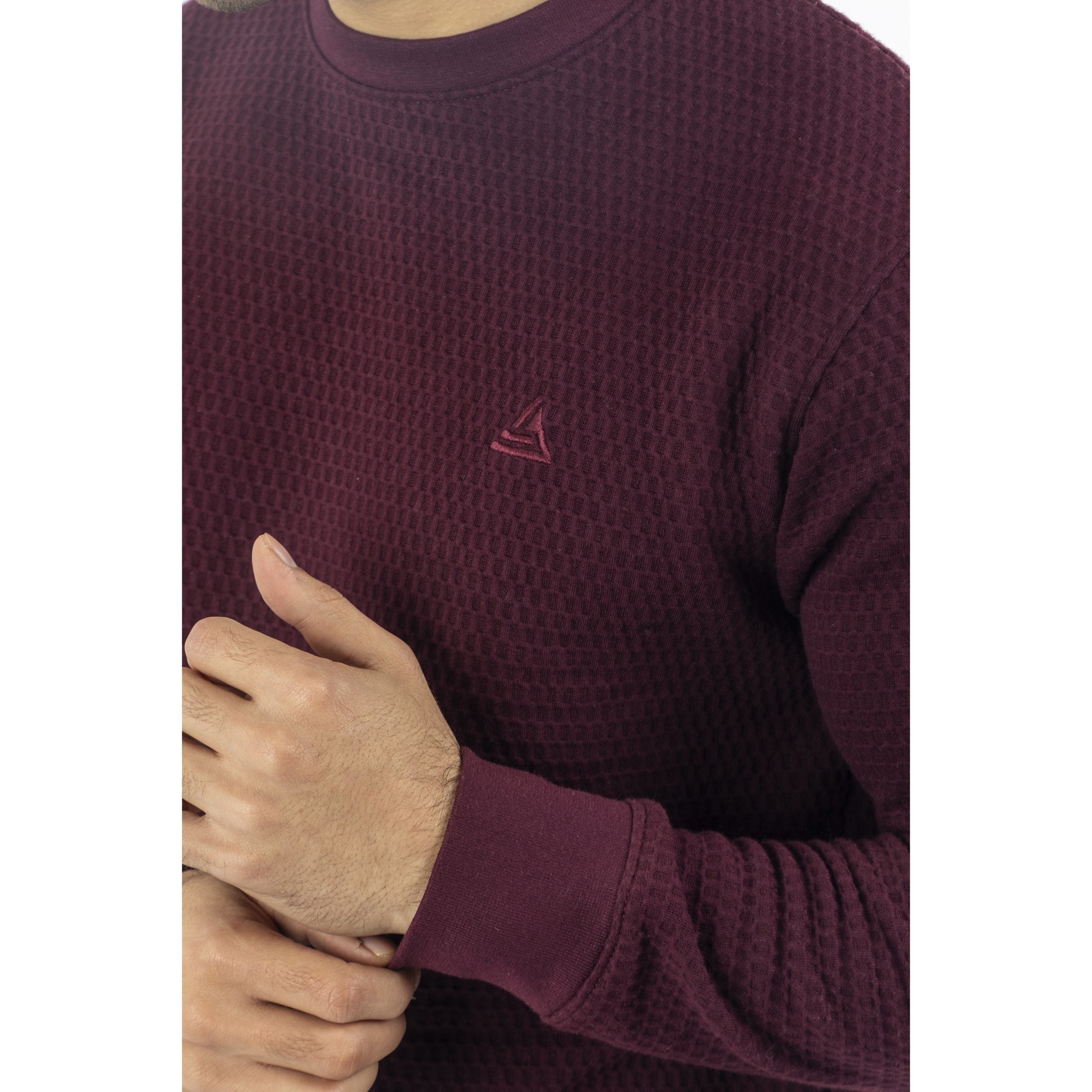 Plum Honeycomb Quilted Sweatshirt